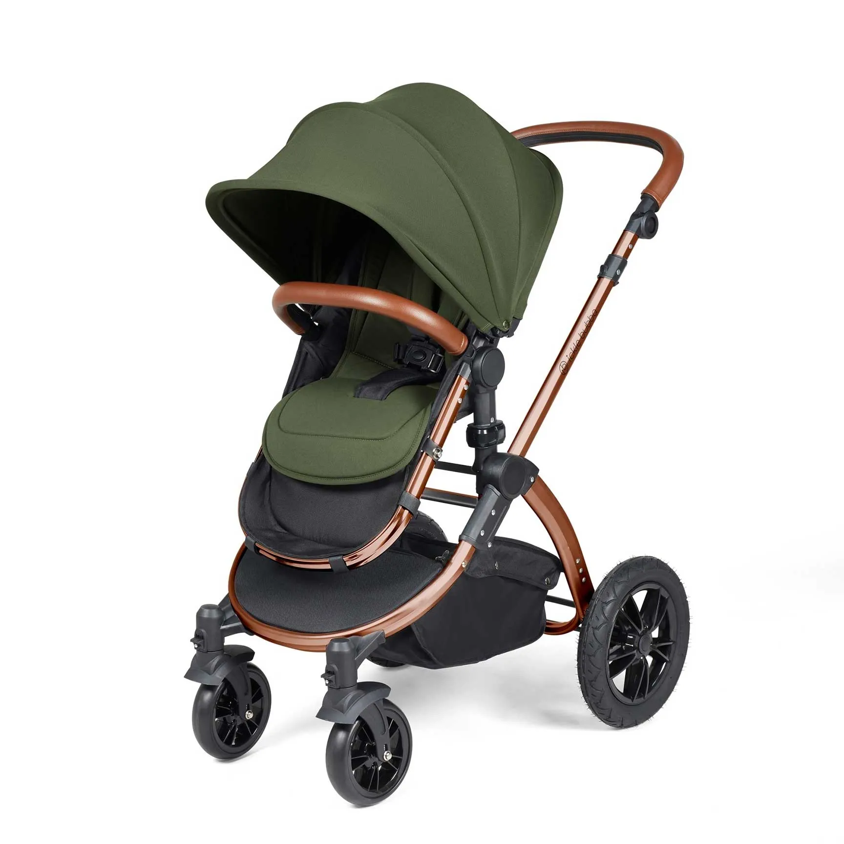 Ickle Bubba Stomp Luxe All-in-One Travel System with Isofix Base in Bronze/Woodland/Tan