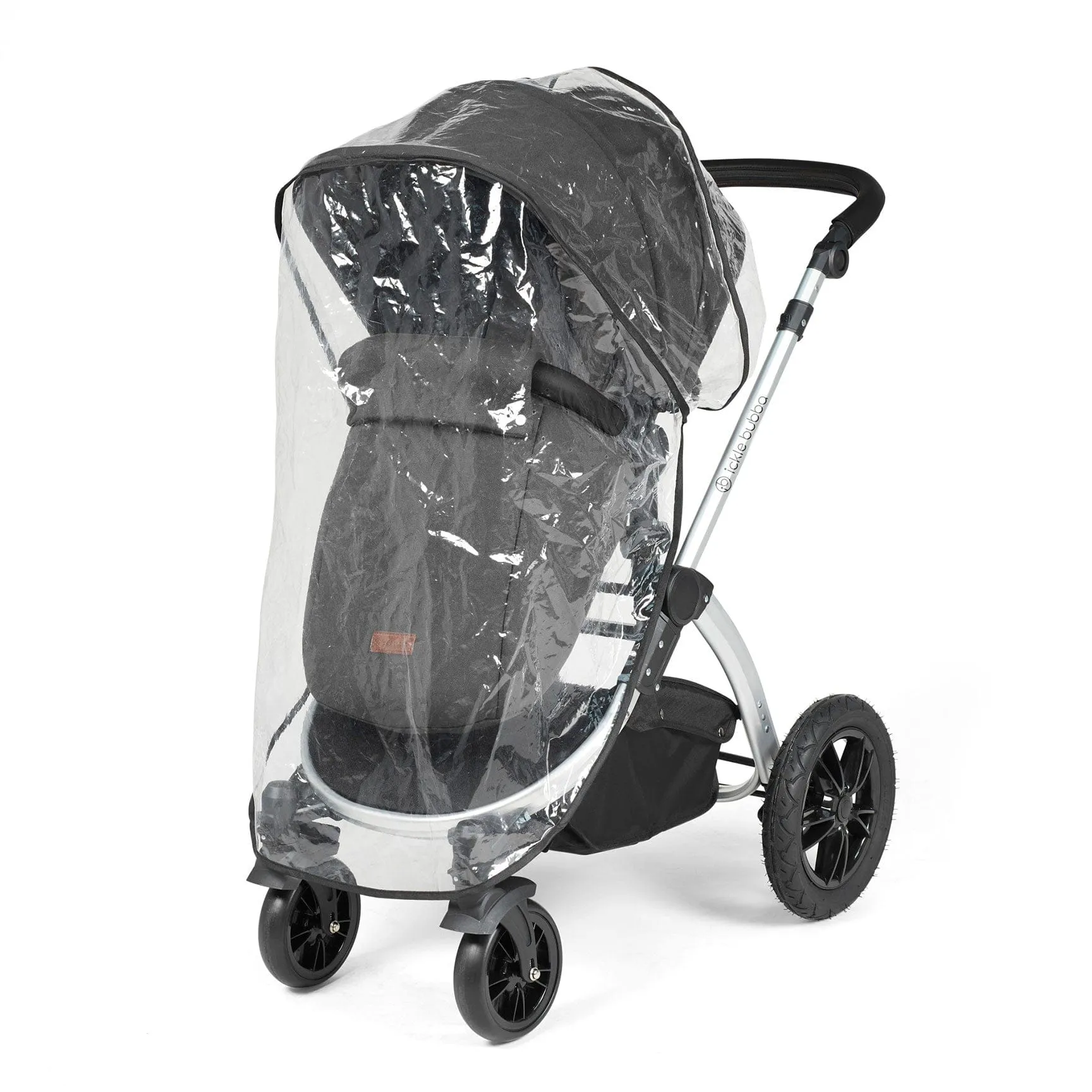 Ickle Bubba Stomp Luxe All-in-One Travel System with Isofix Base in Silver/Charcoal Grey/Black