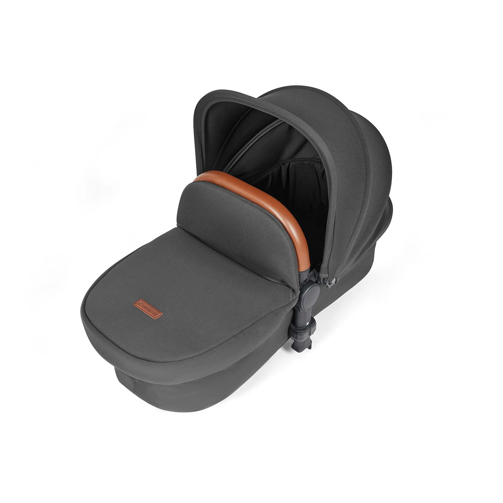 Ickle Bubba Stomp Luxe All-in-One Travel System with Isofix Base in Silver/Charcoal Grey/Tan