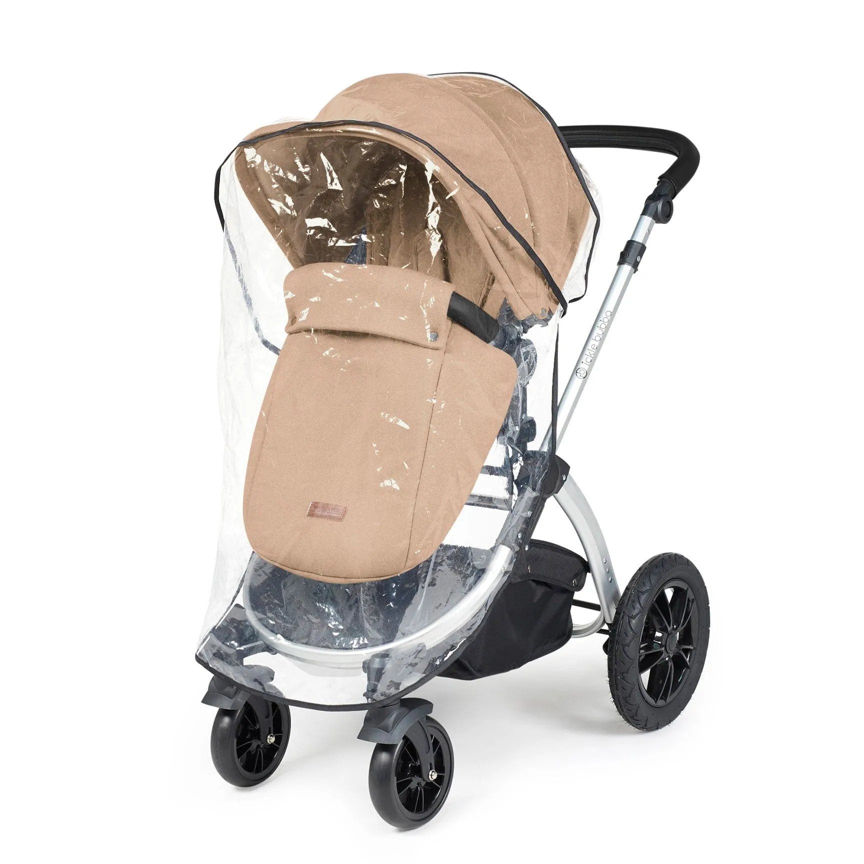 Ickle Bubba Stomp Luxe All-in-One Travel System with Isofix Base in Silver/Desert/Black