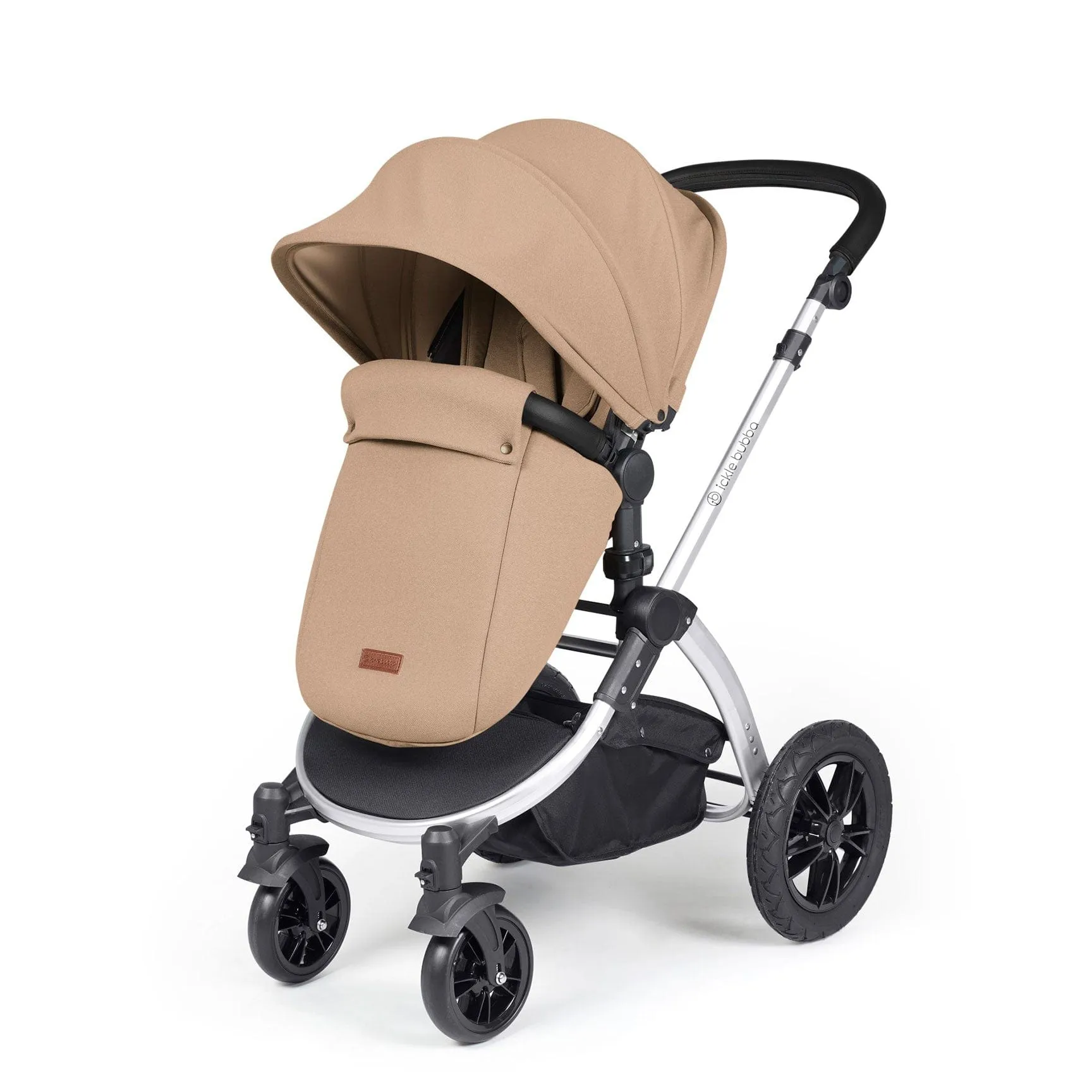 Ickle Bubba Stomp Luxe All-in-One Travel System with Isofix Base in Silver/Desert/Black
