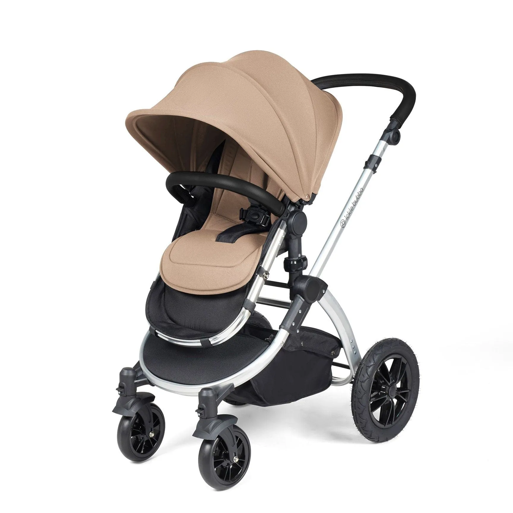 Ickle Bubba Stomp Luxe All-in-One Travel System with Isofix Base in Silver/Desert/Black