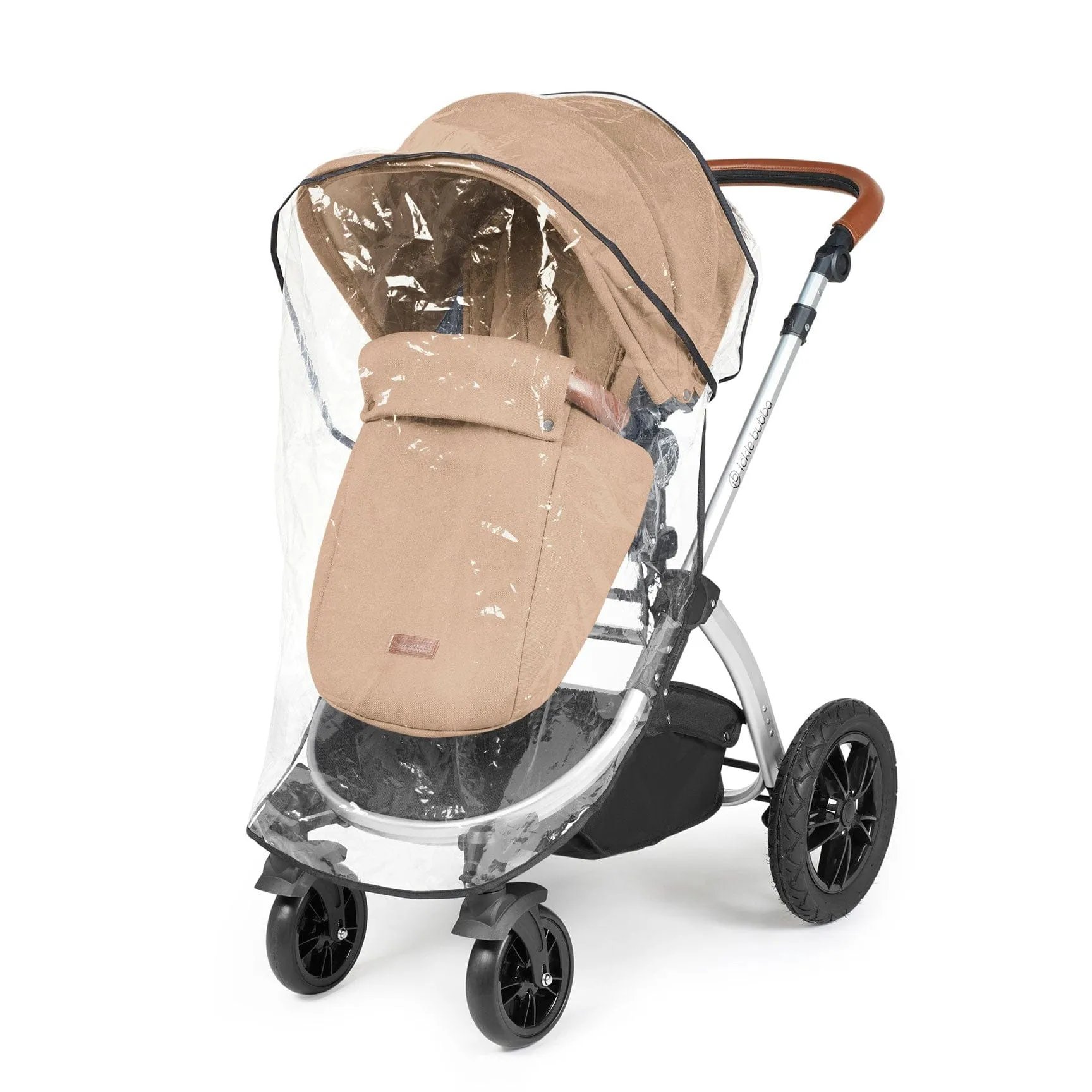 Ickle Bubba Stomp Luxe All-in-One Travel System with Isofix Base in Silver/Desert/Tan