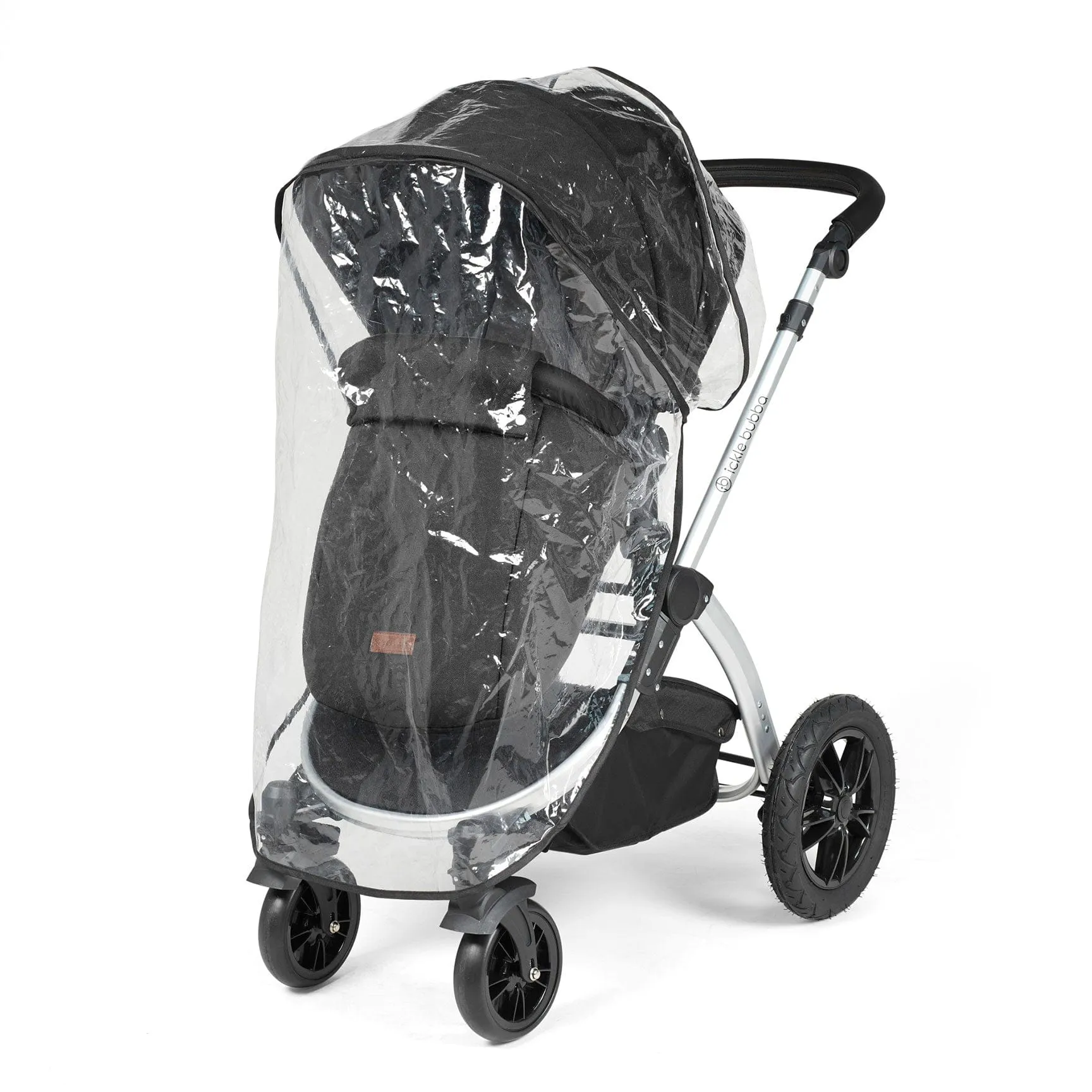 Ickle Bubba Stomp Luxe All-in-One Travel System with Isofix Base in Silver/Midnight/Black