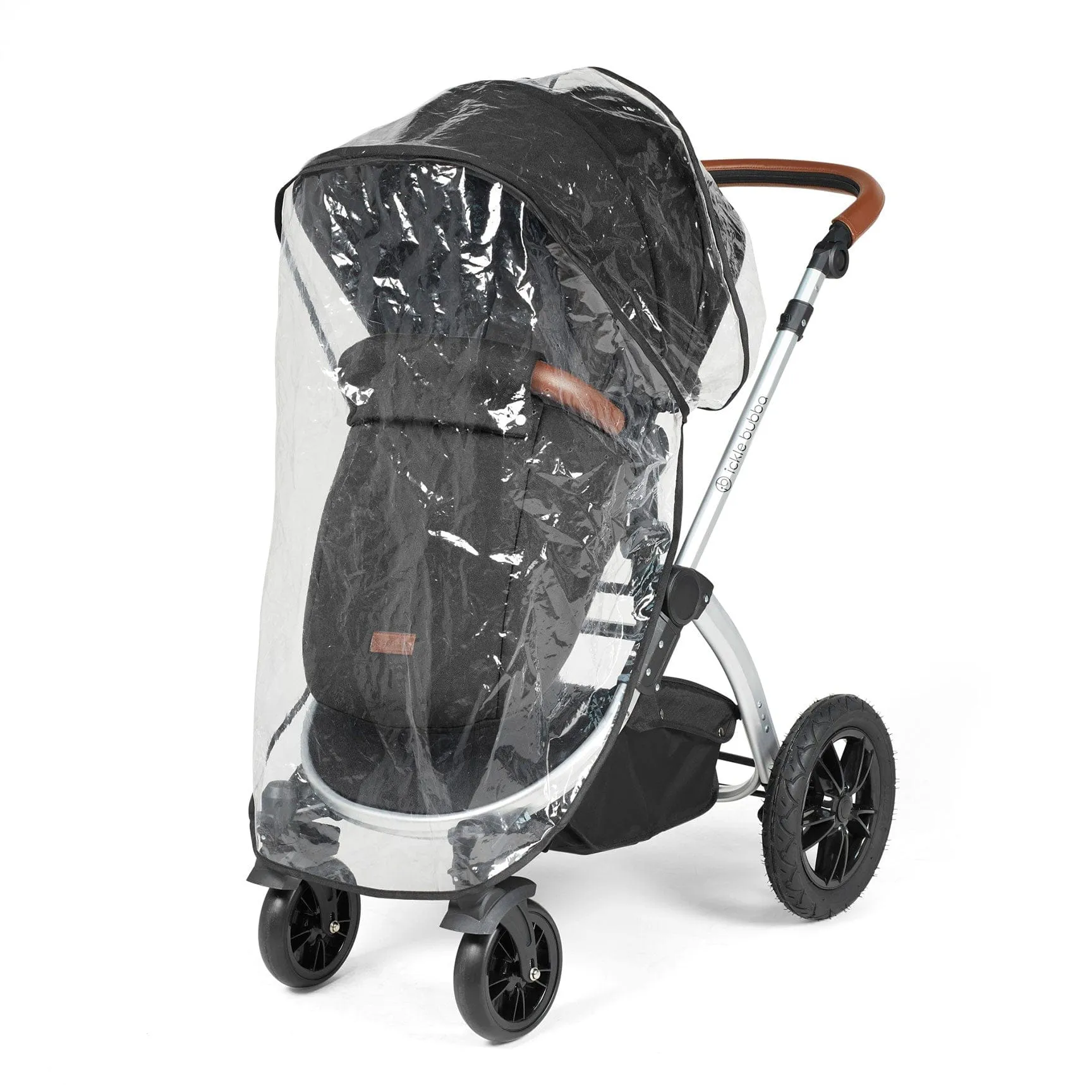Ickle Bubba Stomp Luxe All-in-One Travel System with Isofix Base in Silver/Midnight/Tan