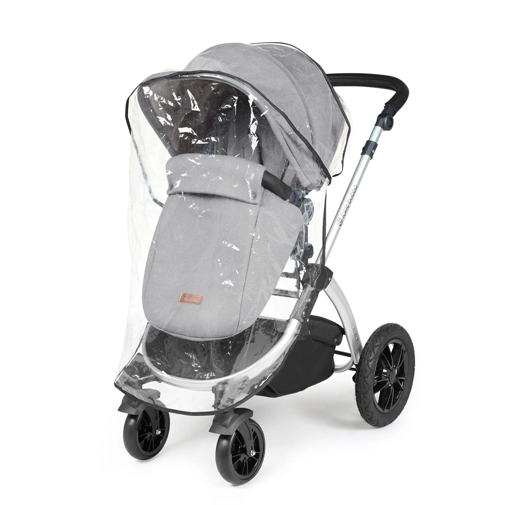 Ickle Bubba Stomp Luxe All-in-One Travel System with Isofix Base in Silver/Pearl Grey/Black