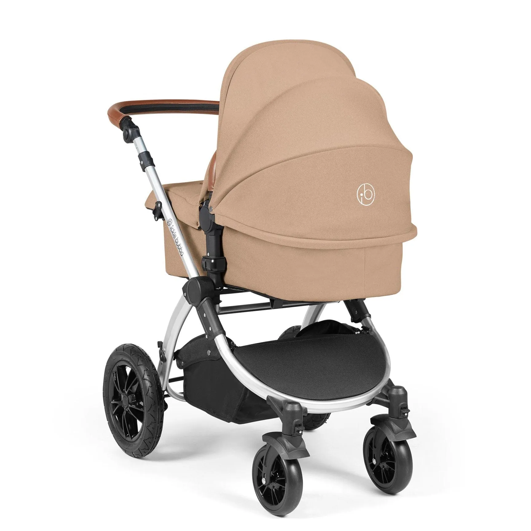 Ickle Bubba Stomp Luxe All-in-One Travel System with Isofix Base - Silver/Desert/Tan