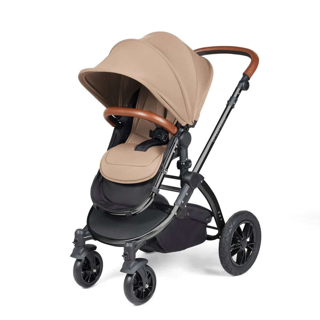 Ickle Bubba Stomp Luxe i-Size Travel System with Cirrus Car Seat & Base - Desert Black - FREE BUBBA & ME BEDSIDE CRIB