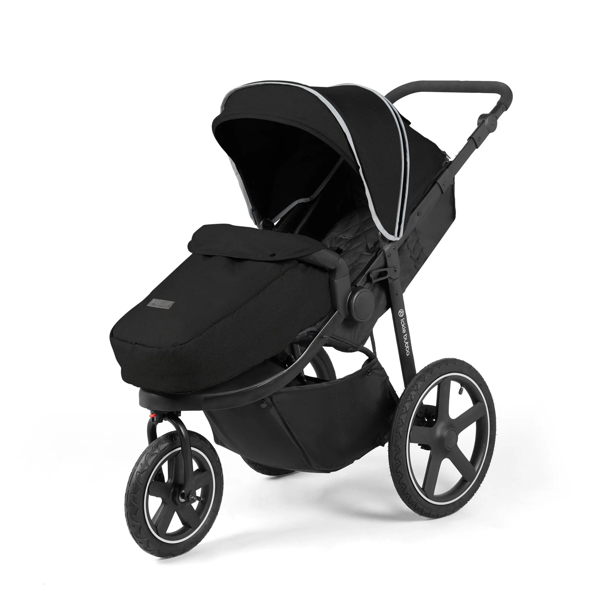 Ickle Bubba Venus Prime Jogger Stroller I-Size Travel System - Black/Black with Base