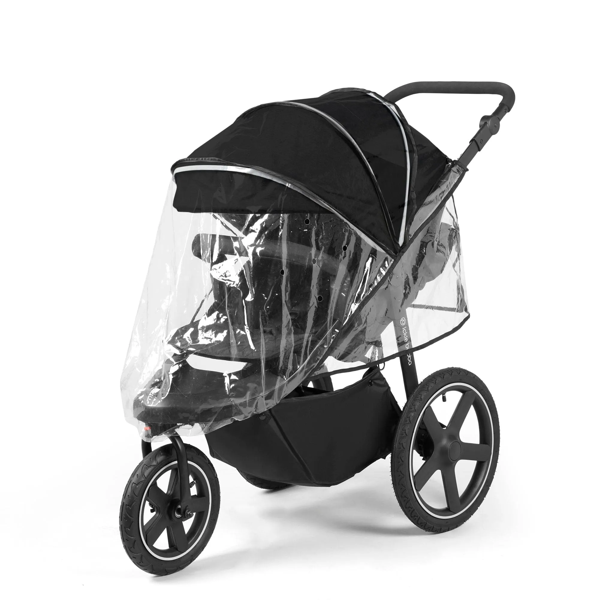 Ickle Bubba Venus Prime Jogger Stroller I-Size Travel System - Black/Black with Base
