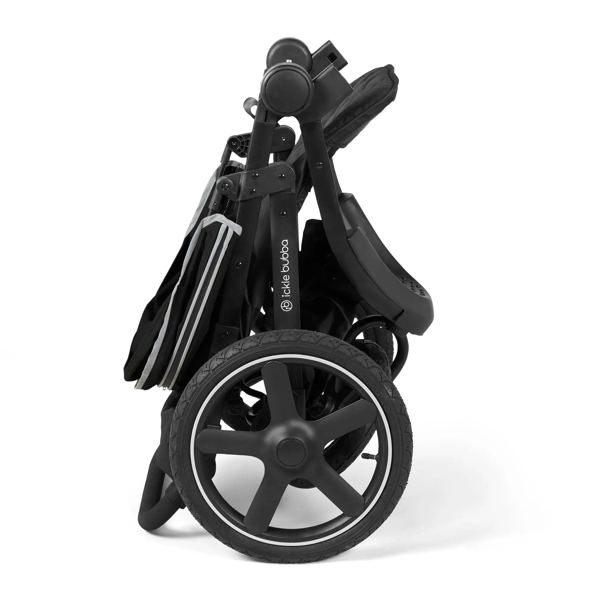 Ickle Bubba Venus Prime Jogger Stroller I-Size Travel System - Black/Black with Base
