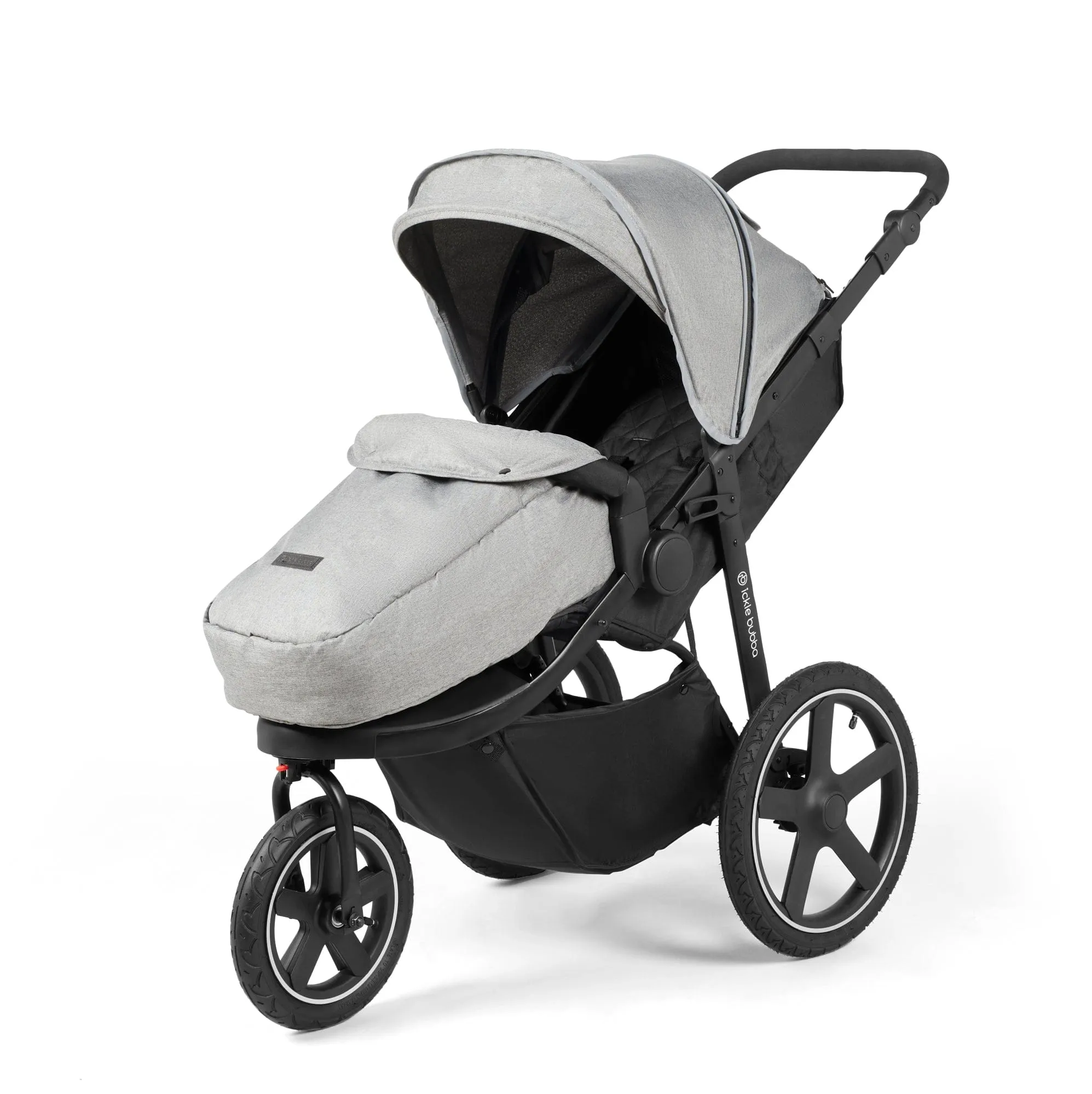 Ickle Bubba Venus Prime Jogger Stroller I-Size Travel System - Black/Space Grey with Base