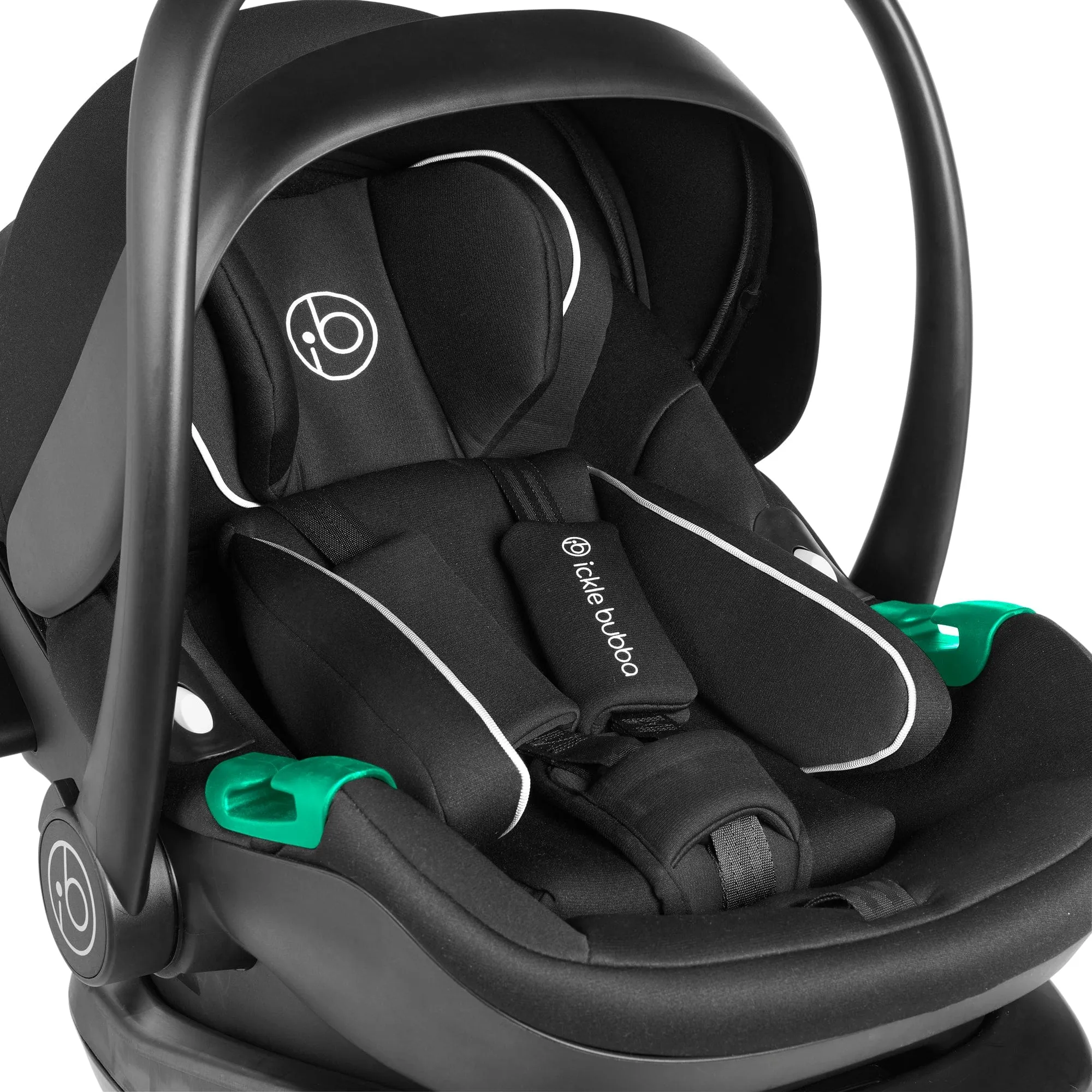 Ickle Bubba Venus Prime Jogger Stroller I-Size Travel System - Black/Space Grey with Base