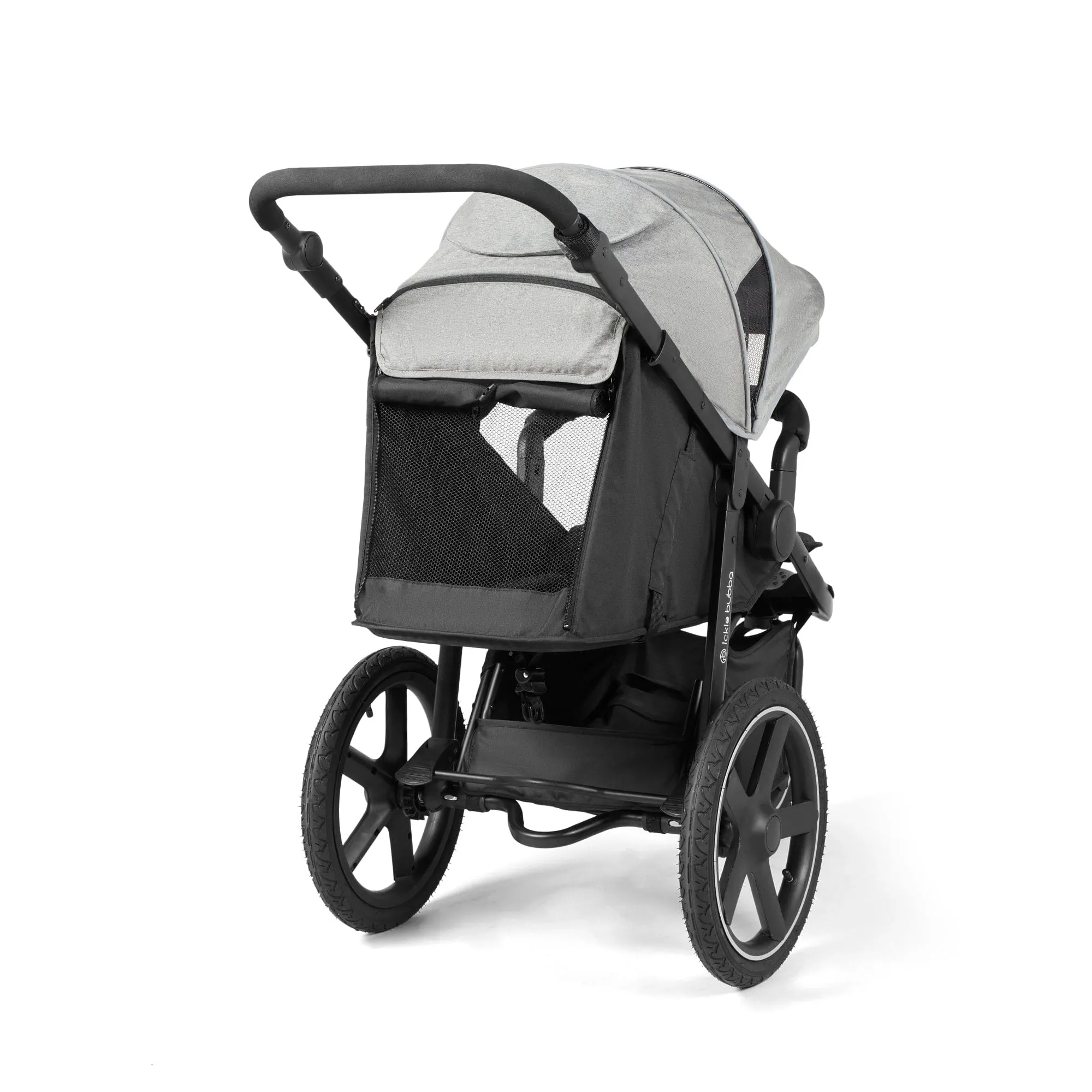 Ickle Bubba Venus Prime Jogger Stroller I-Size Travel System - Black/Space Grey with Base