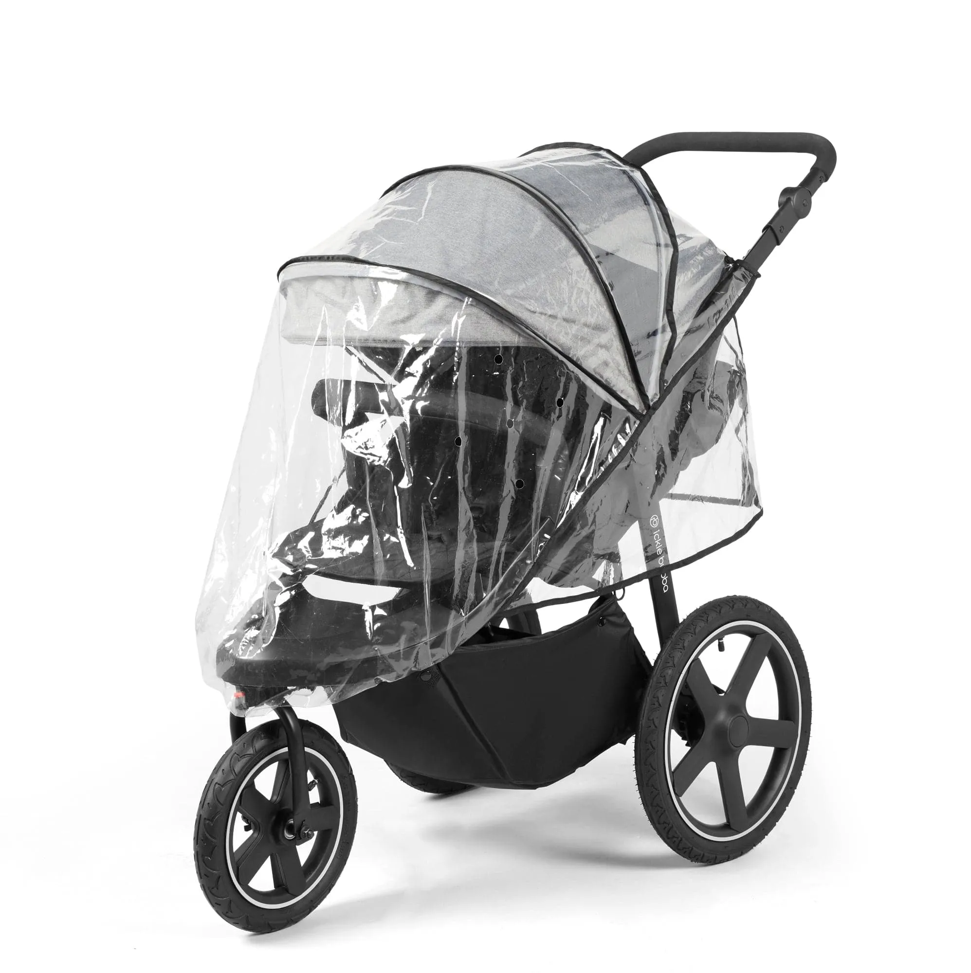 Ickle Bubba Venus Prime Jogger Stroller I-Size Travel System - Black/Space Grey with Base