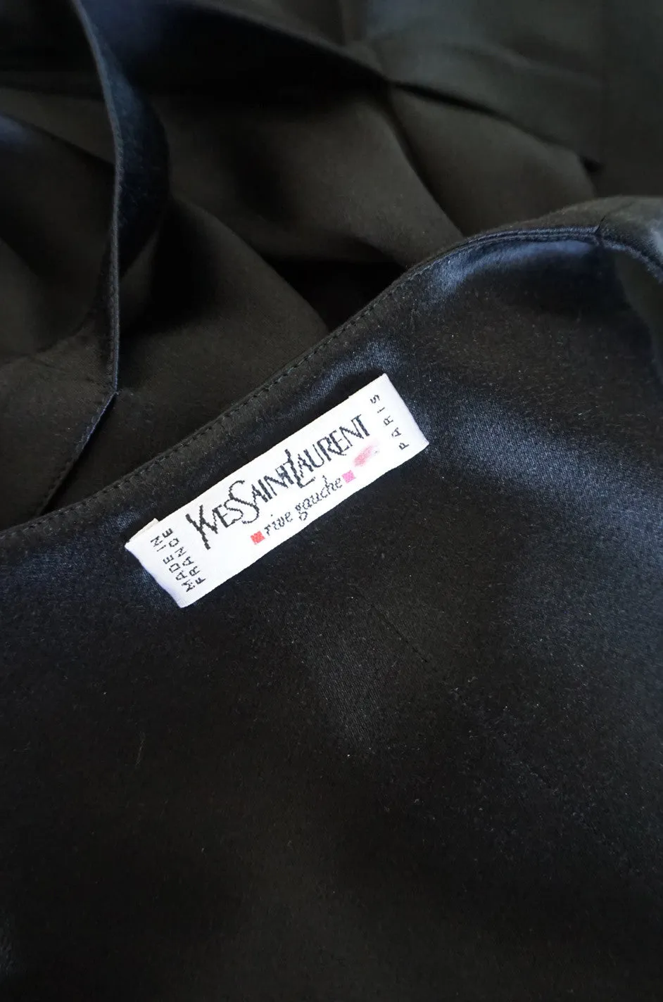 Iconic 1990s Black Silk Yves Saint Laurent Tuxedo Vest