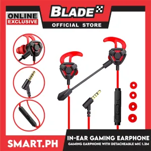In-Ear Gaming Earphone with Detachable Mic 1.2m (Red)