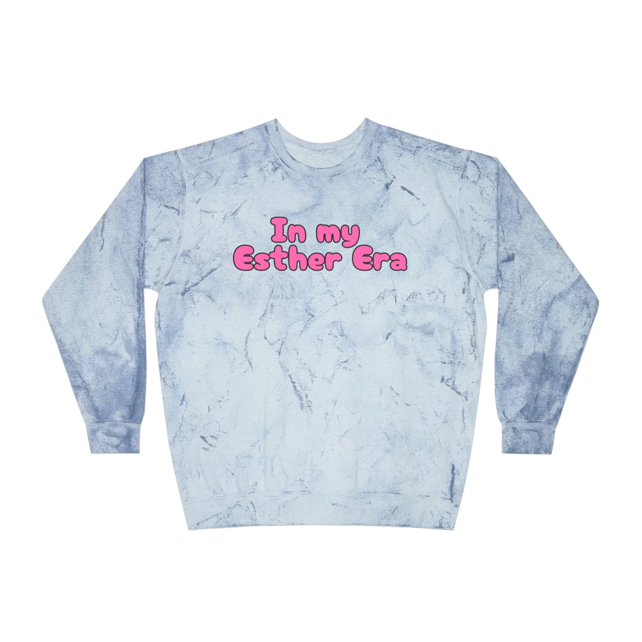 In my Esther era / hand drawn shirt / Bible gift / shirt /  Unisex Color Blast Crewneck Sweatshirt