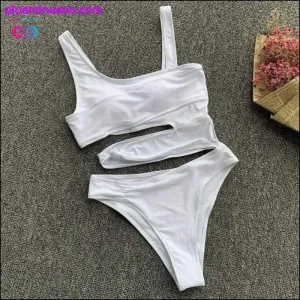 In-X Hollow out swimsuit one piece Sexy white Padded