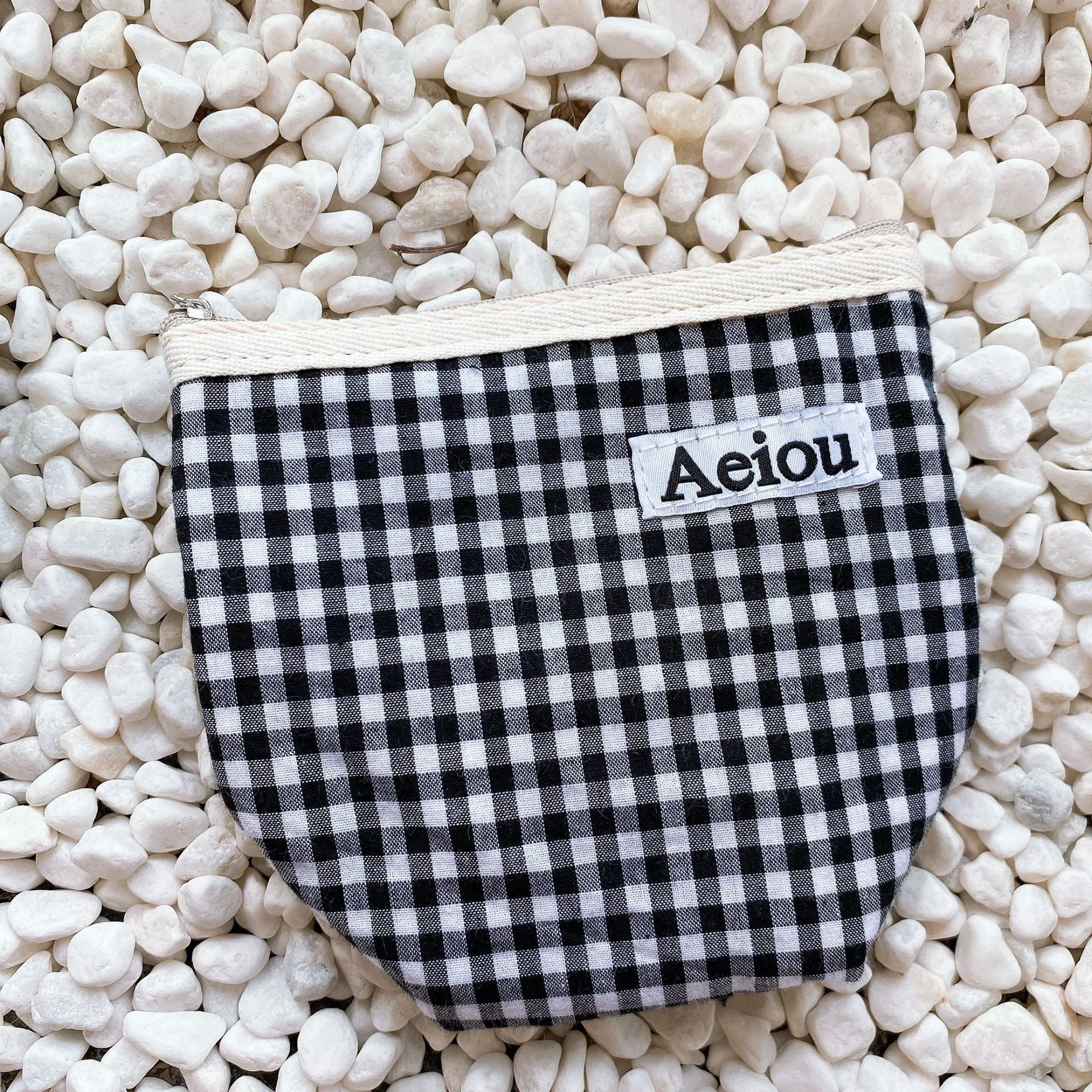 Ins Designer Canvas Mini Plaid Cosmetic Bags Lipstick Eyeshadow Eyeliner Portable Makeup Zipper Case Women&#39;s Fashion Coin Pouch