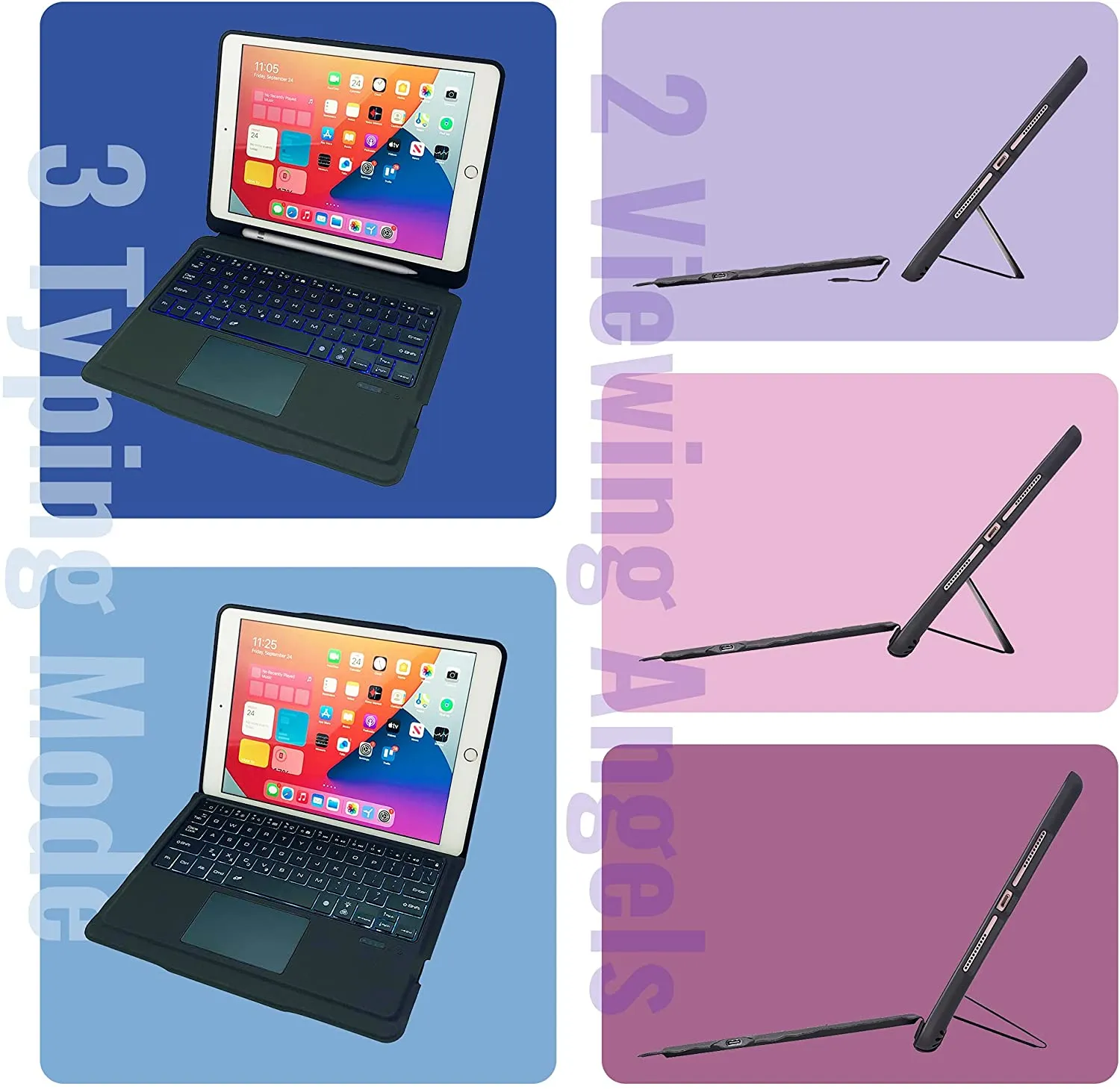 iPad 9 8 7th Gen Air 3 10.2 inch iPad Pro 10.5inch Detachable Keyboard Case