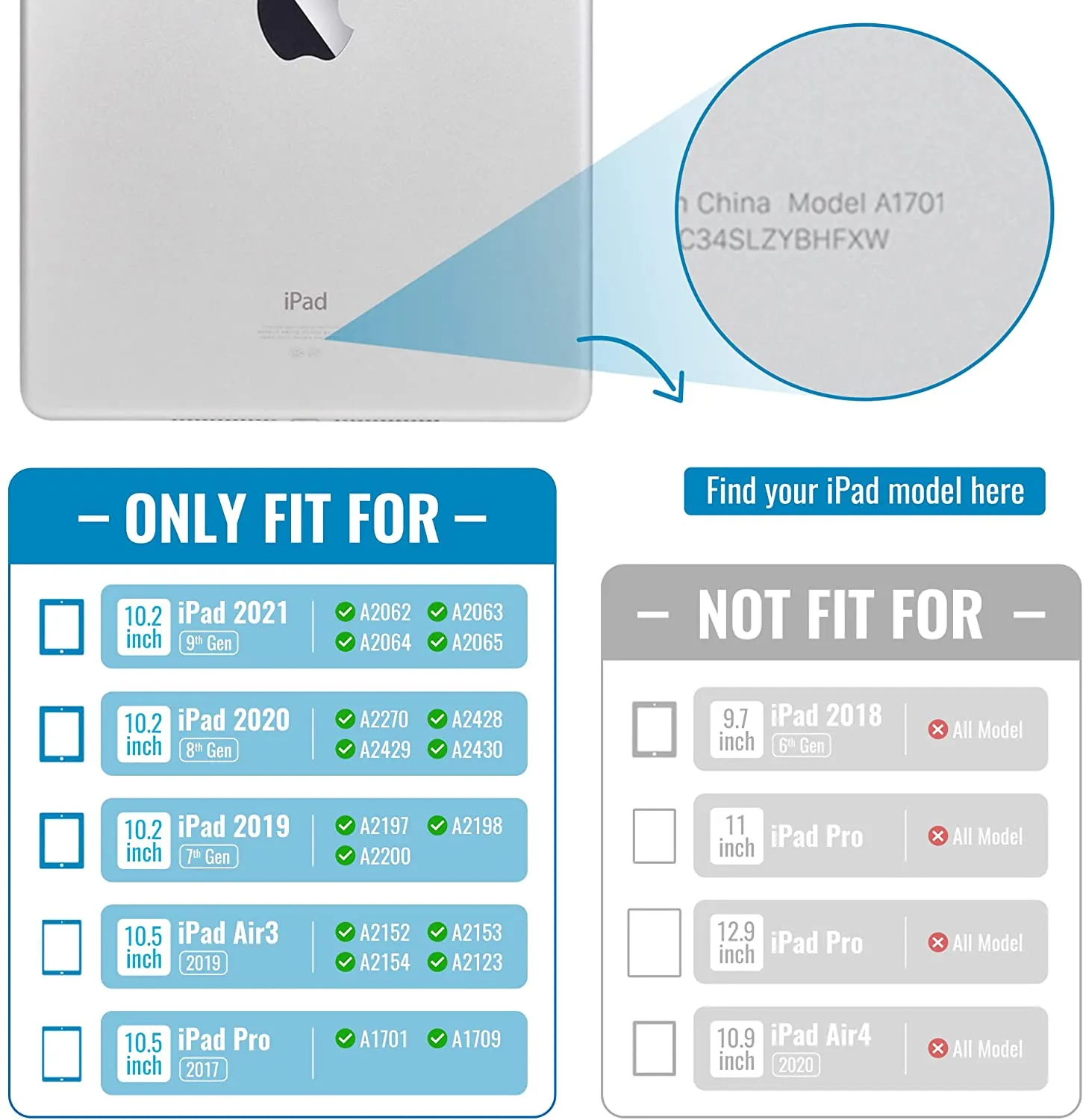 iPad 9 8 7th Gen Air 3 10.2 inch iPad Pro 10.5inch Detachable Keyboard Case
