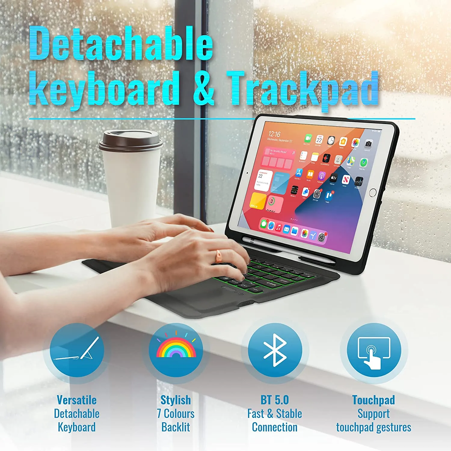 iPad 9 8 7th Gen Air 3 10.2 inch iPad Pro 10.5inch Detachable Keyboard Case