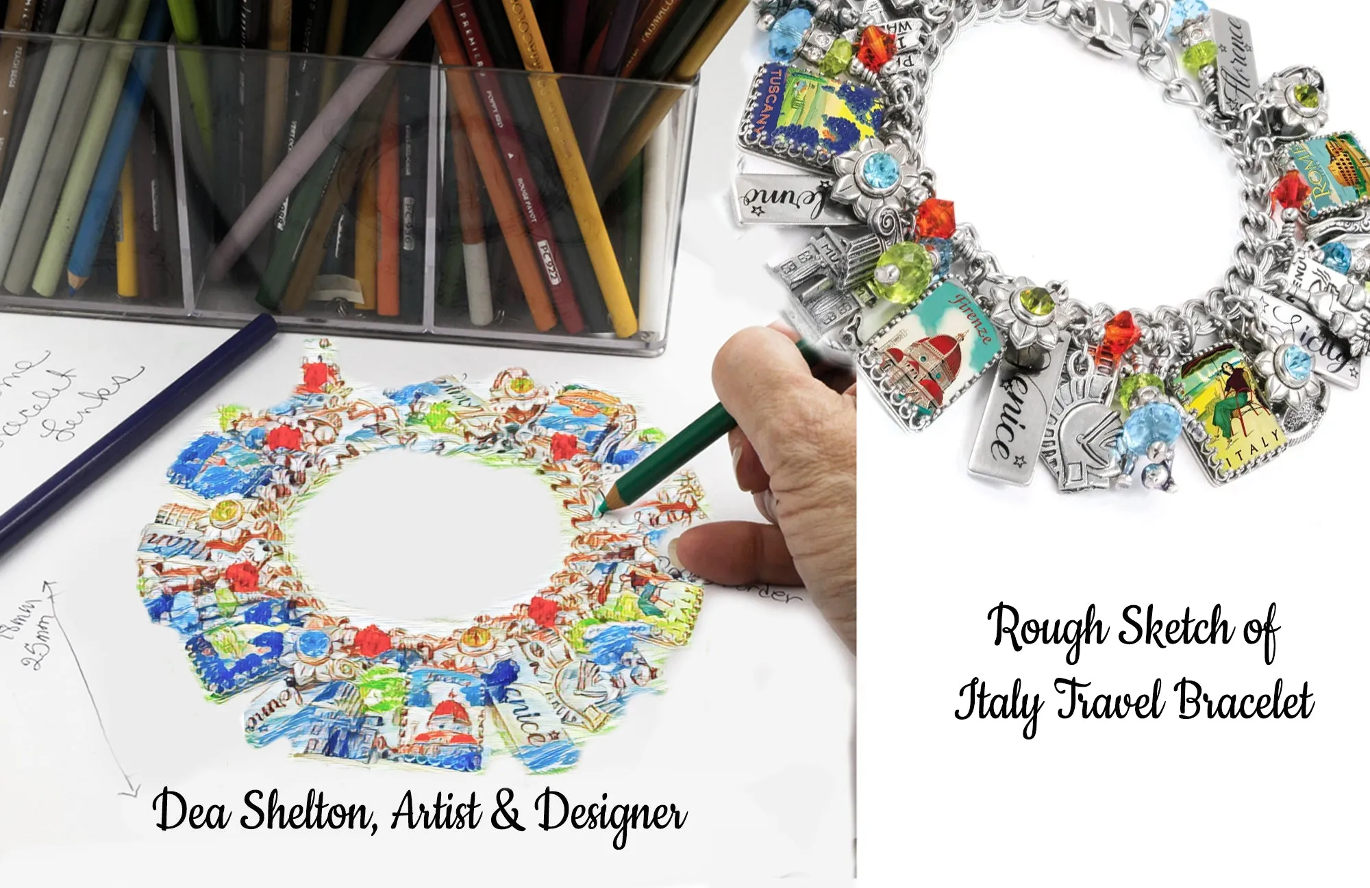 Italian Italy Charm Bracelet
