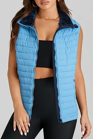 It's the Vest of All Sky Blue Zipped Puffer Vest