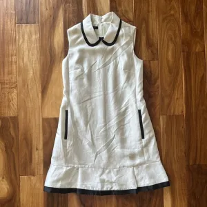 Ivy   Blu - Off White Peter Pan Collared Shift Dress Size 10