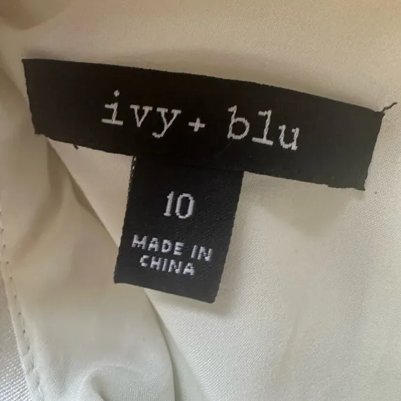 Ivy   Blu - Off White Peter Pan Collared Shift Dress Size 10