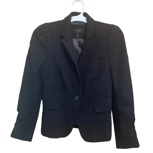 J Crew Puff Sleeve Blazer in Stretchy Cotton size 0