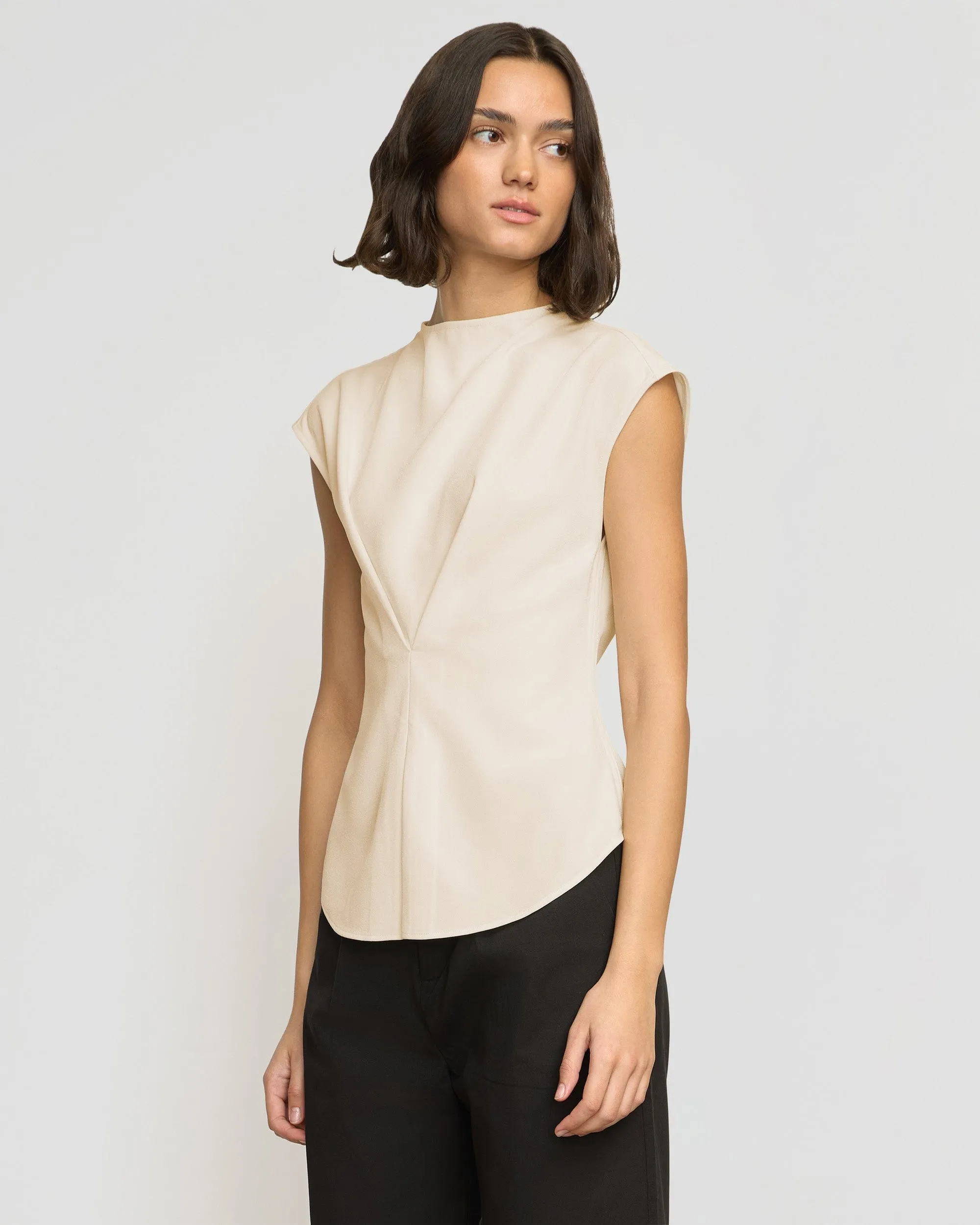 Jacqueline Semi-Sheer Crepe Blouse