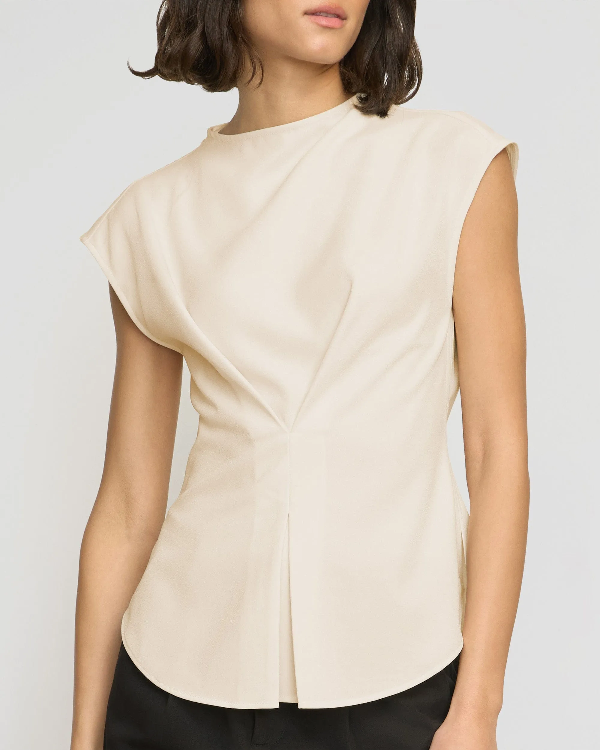 Jacqueline Semi-Sheer Crepe Blouse