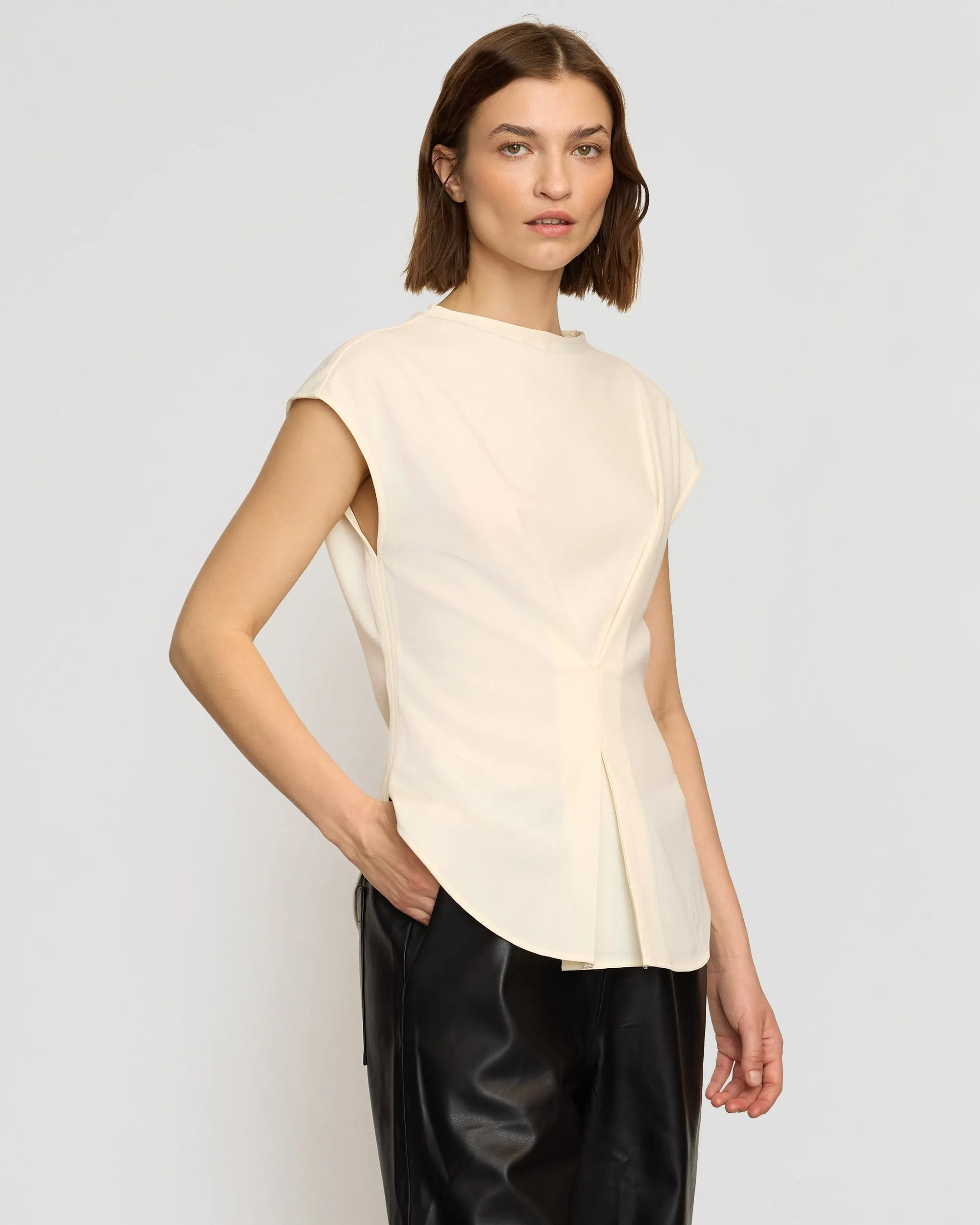 Jacqueline Semi-Sheer Crepe Blouse