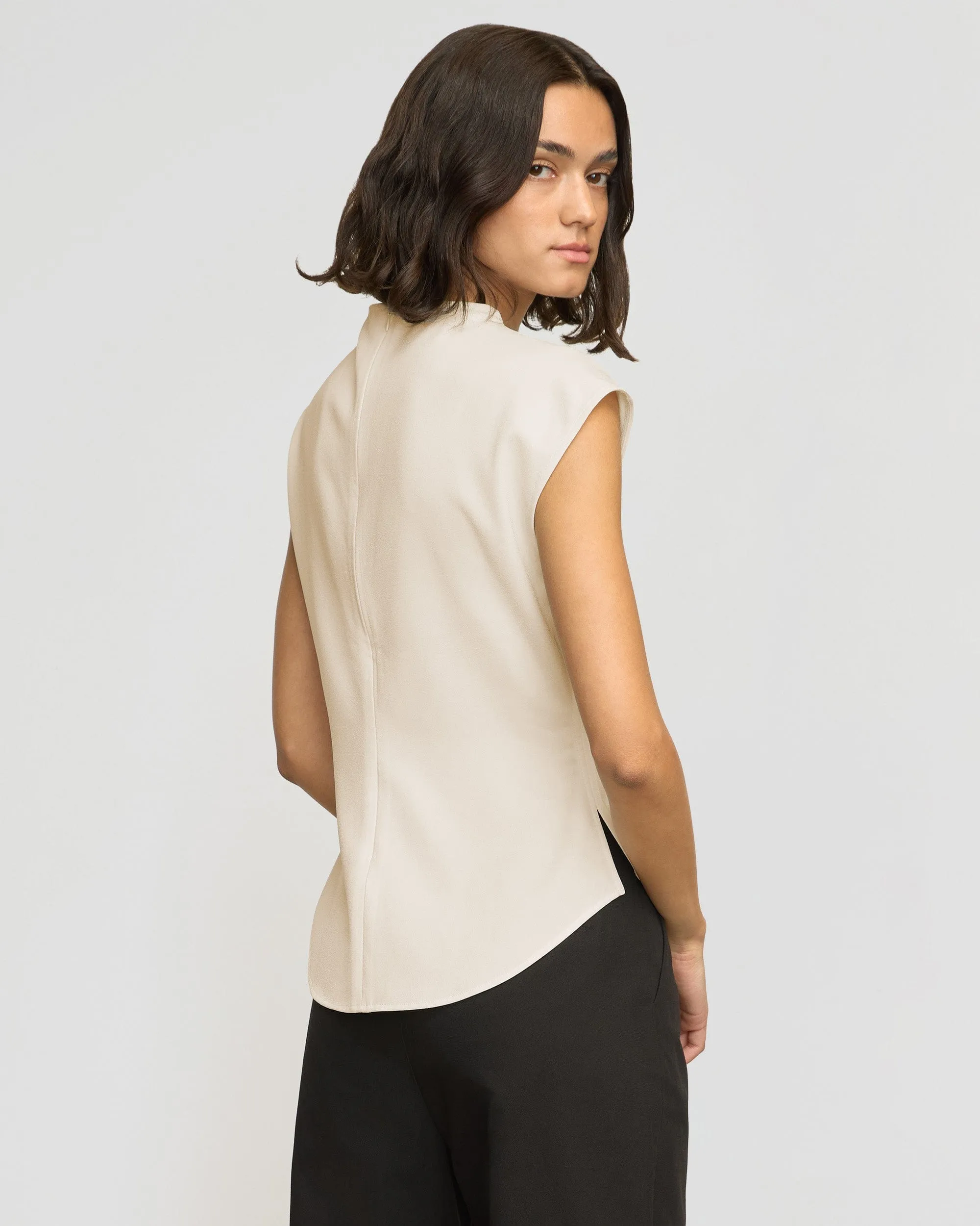 Jacqueline Semi-Sheer Crepe Blouse