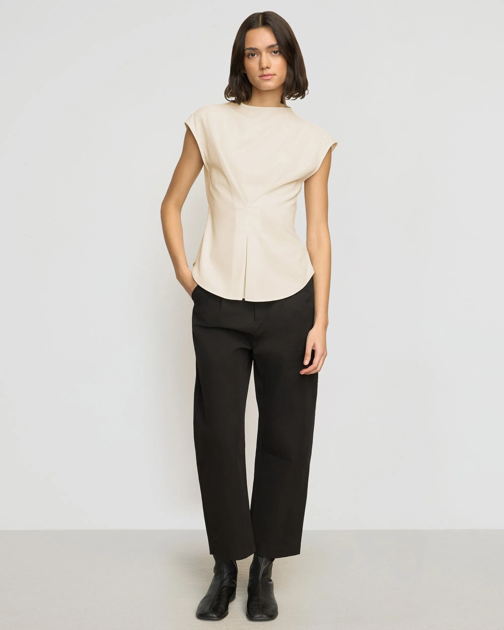 Jacqueline Semi-Sheer Crepe Blouse