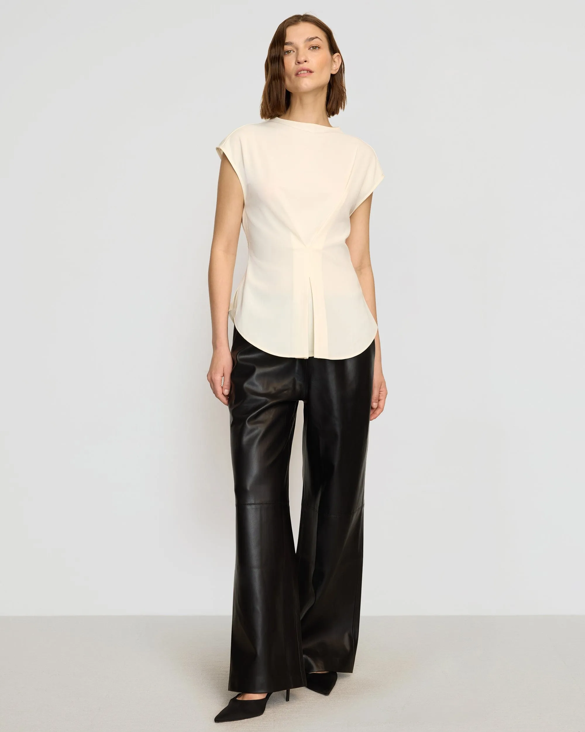 Jacqueline Semi-Sheer Crepe Blouse