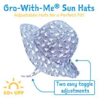 JAN & JUL GRO-WITH-ME 50  UPF Cotton Bucket Hat - Navy Waves