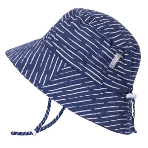 JAN & JUL GRO-WITH-ME 50  UPF Cotton Bucket Hat - Navy Waves