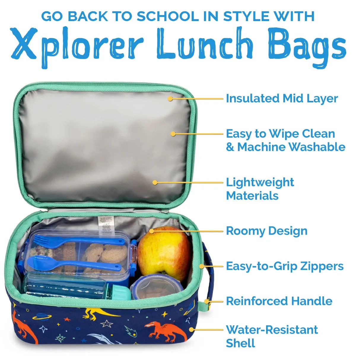 Jan & Jul Kids Lunch Bag - Space Dino