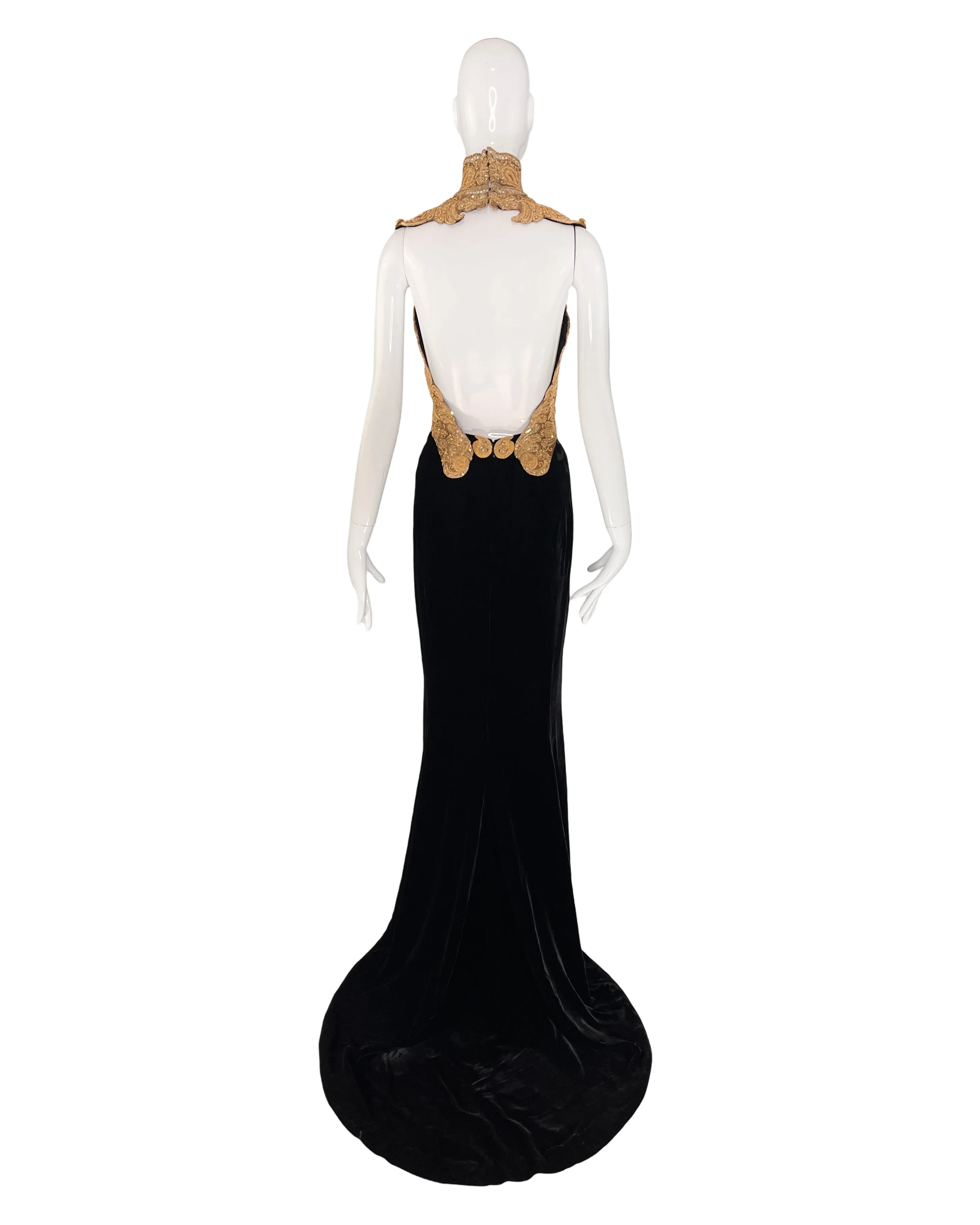 Jean Louis-Scherre "Lips" Embellished and Velvet Haute Couture Gown, AW03/4, US 4