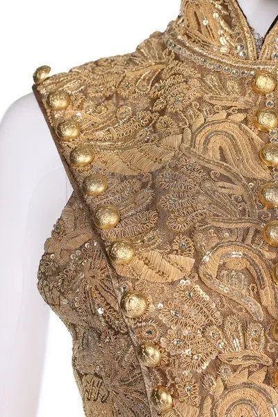 Jean Louis-Scherre "Lips" Embellished and Velvet Haute Couture Gown, AW03/4, US 4