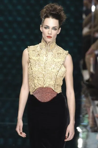 Jean Louis-Scherre "Lips" Embellished and Velvet Haute Couture Gown, AW03/4, US 4