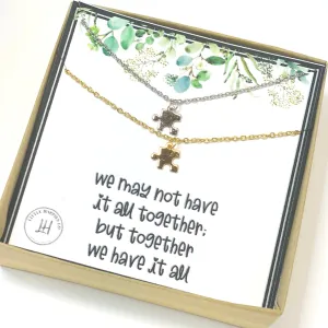 Jigsaw jewelry, Puzzle necklace for 2, Puzzle piece necklace, You are my missing piece, Best friends necklaces, Sorority necklaces, sisters
