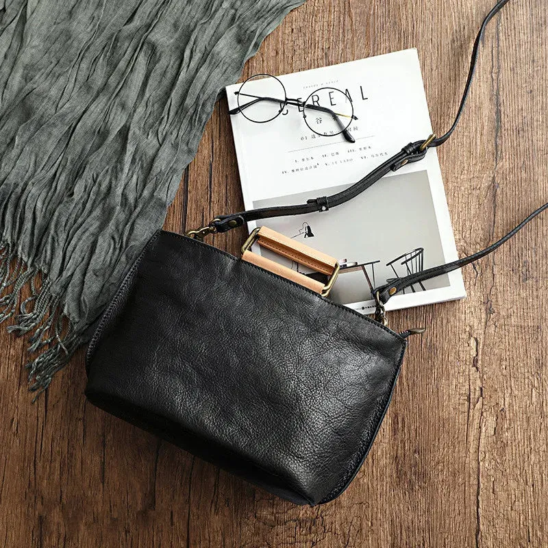 Johnature Handmade Natural Cow Leather Women Bag 2025 New Simple Retro Handbag Large Capacity Solid Color Shoulder Bags