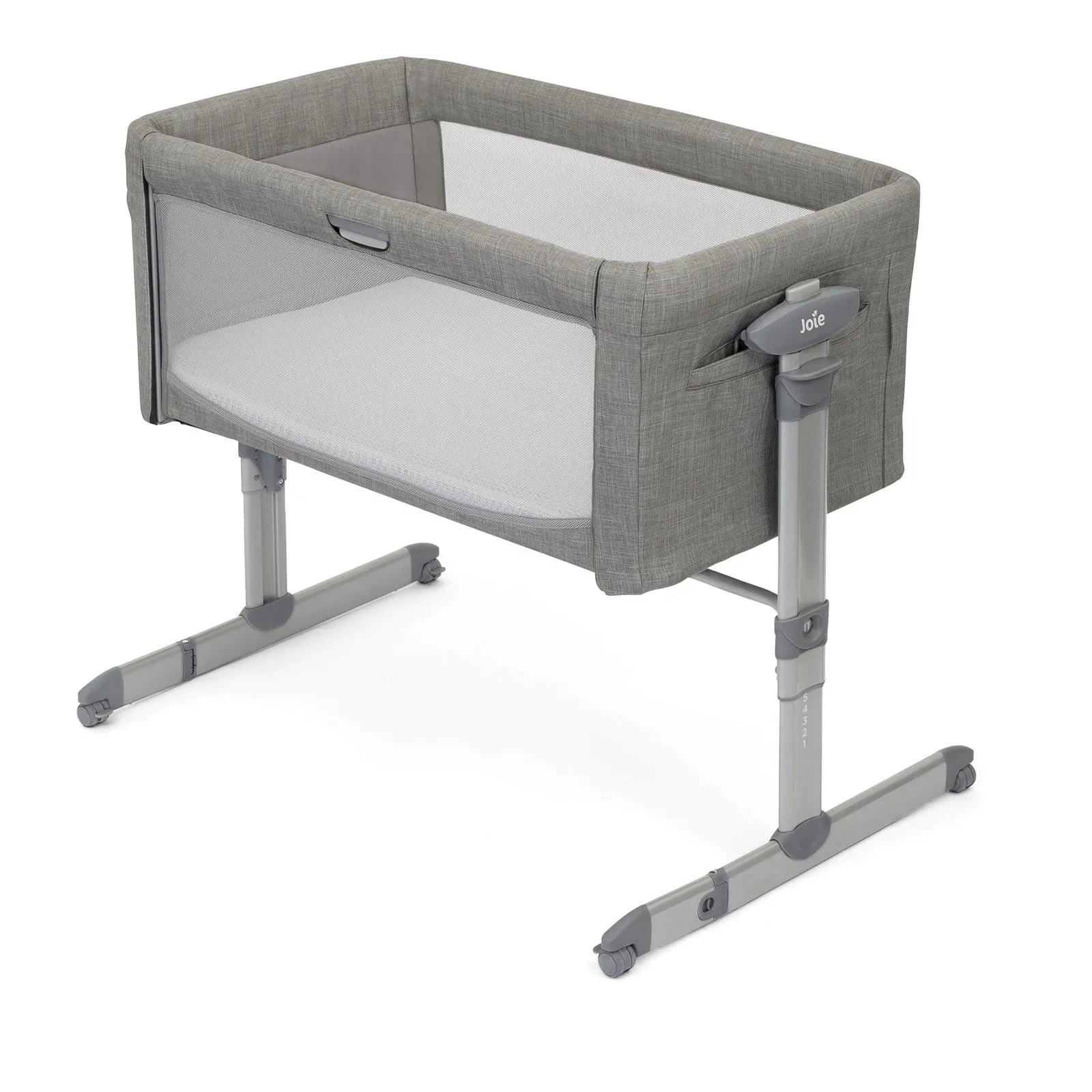 Joie Roomie Glide Side Sleeping Crib - Foggy Grey