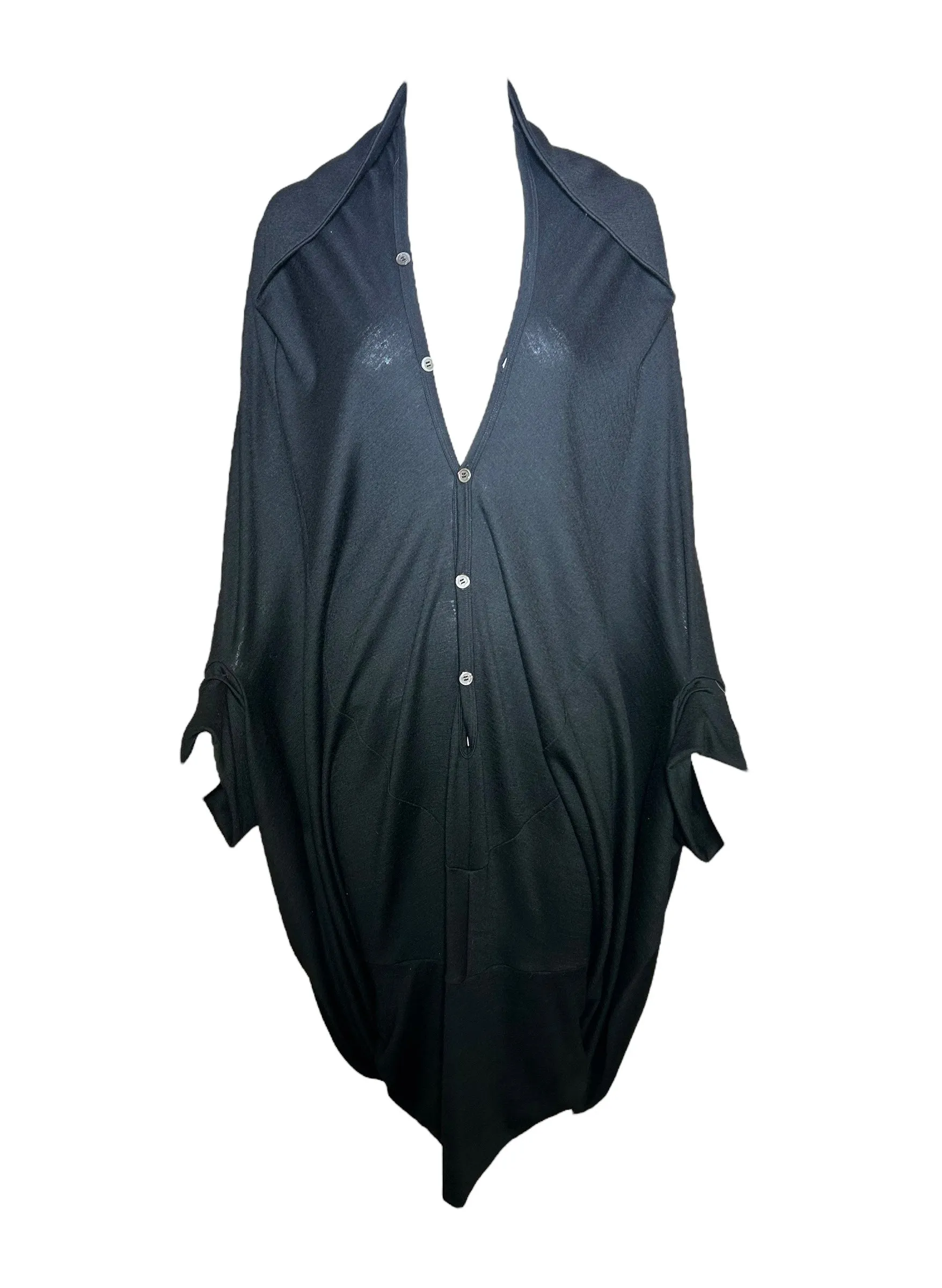 Junya Watanabe Comme Des Garcons F/W 2008 Black Wool Cocoon Dress