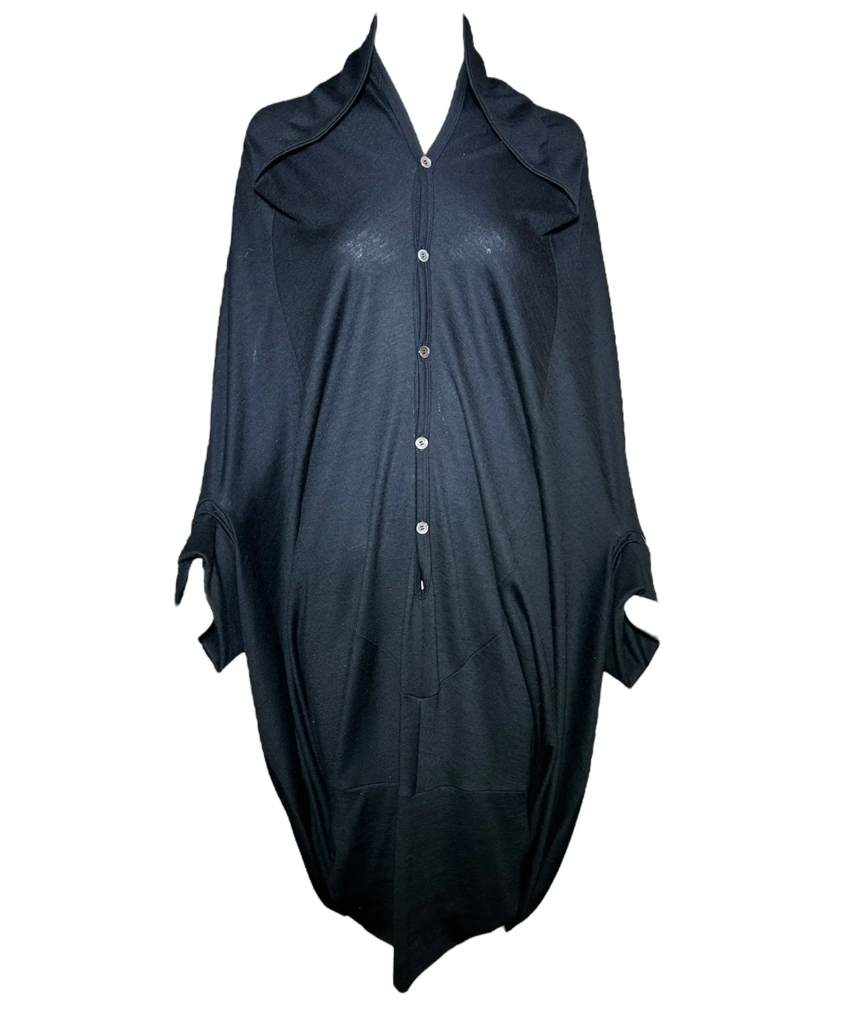 Junya Watanabe Comme Des Garcons F/W 2008 Black Wool Cocoon Dress