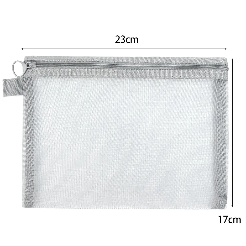 Keily | 3-piece Nylon Mesh Cosmetic and Toiletry Bag Set